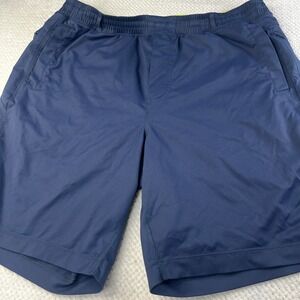 BirdDogs Men XXL Navy Blue Gym Shorts Built-in Liner Zipper Pockets Athletic